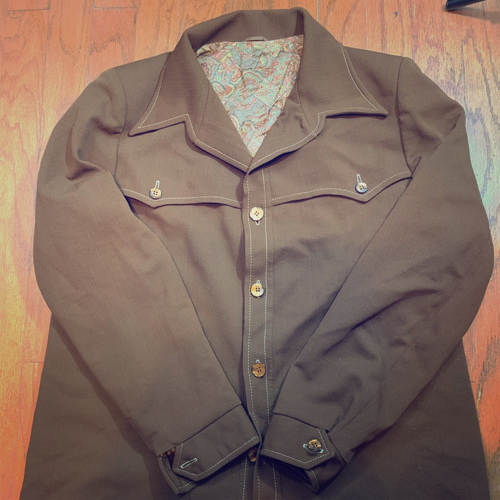 Knack Leisurewear 70’s Retro Disco Brown Jacket